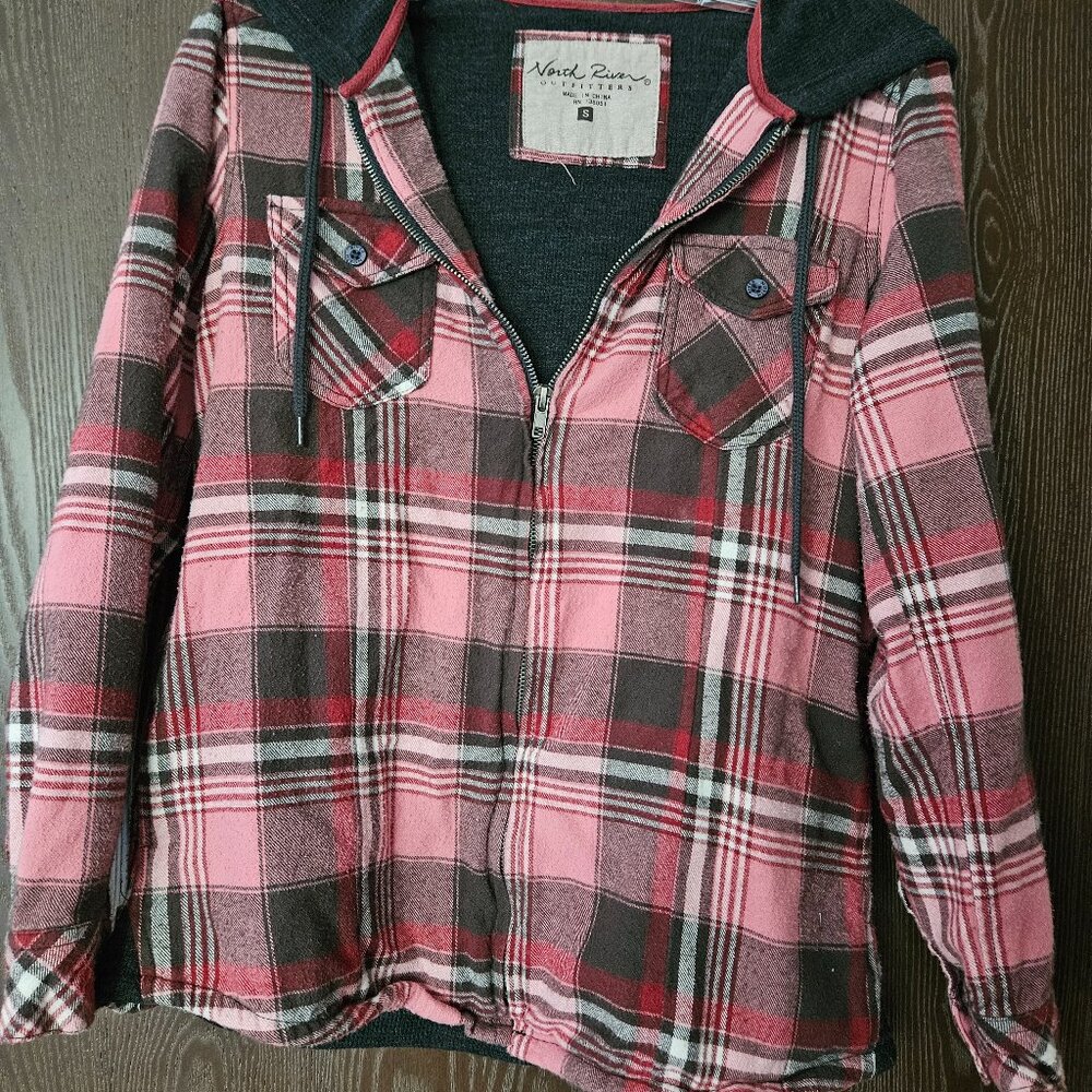 North River Outfitters Hooded Insulated Zip Shirt/Hoodie Size Sm